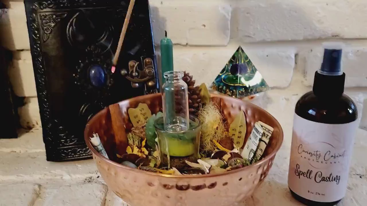 4 Elements Spell Jars Set - Earth, Air, Fire, Water: Perfect for Altar and Spell Work