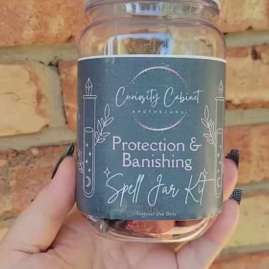 Protection Banishing Intention Bottle Kit - Deluxe or Gift Set - DIY Witchcraft Supplies - Herbs and Crystals