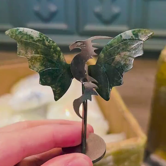 Crystal Wing Dragon Statue | Desktop Altar Decor | Fantasy Gamer Gift | Pick Your Dragon