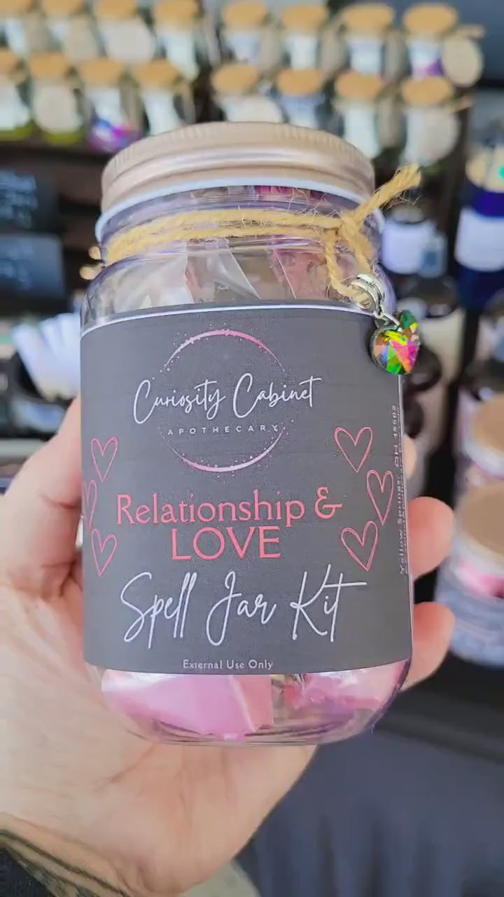 Love Spell Jar Kit: Crystals, Herbs, and Candle - Valentine Gift