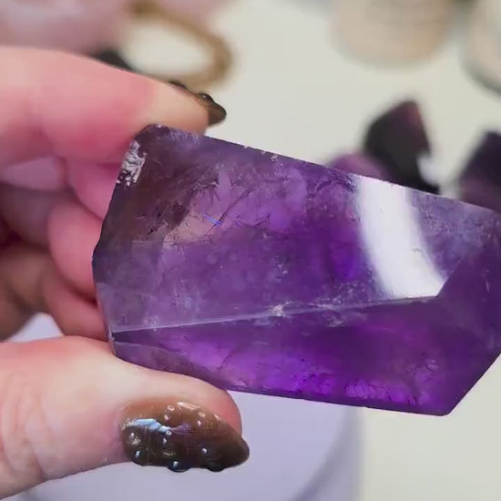 Natural Ametrine Freeform, High Clarity Polished Amethyst Citrine Crystal from Bolivia, Rare Bi-Color Quartz Specimen, Reiki & Altar Decor