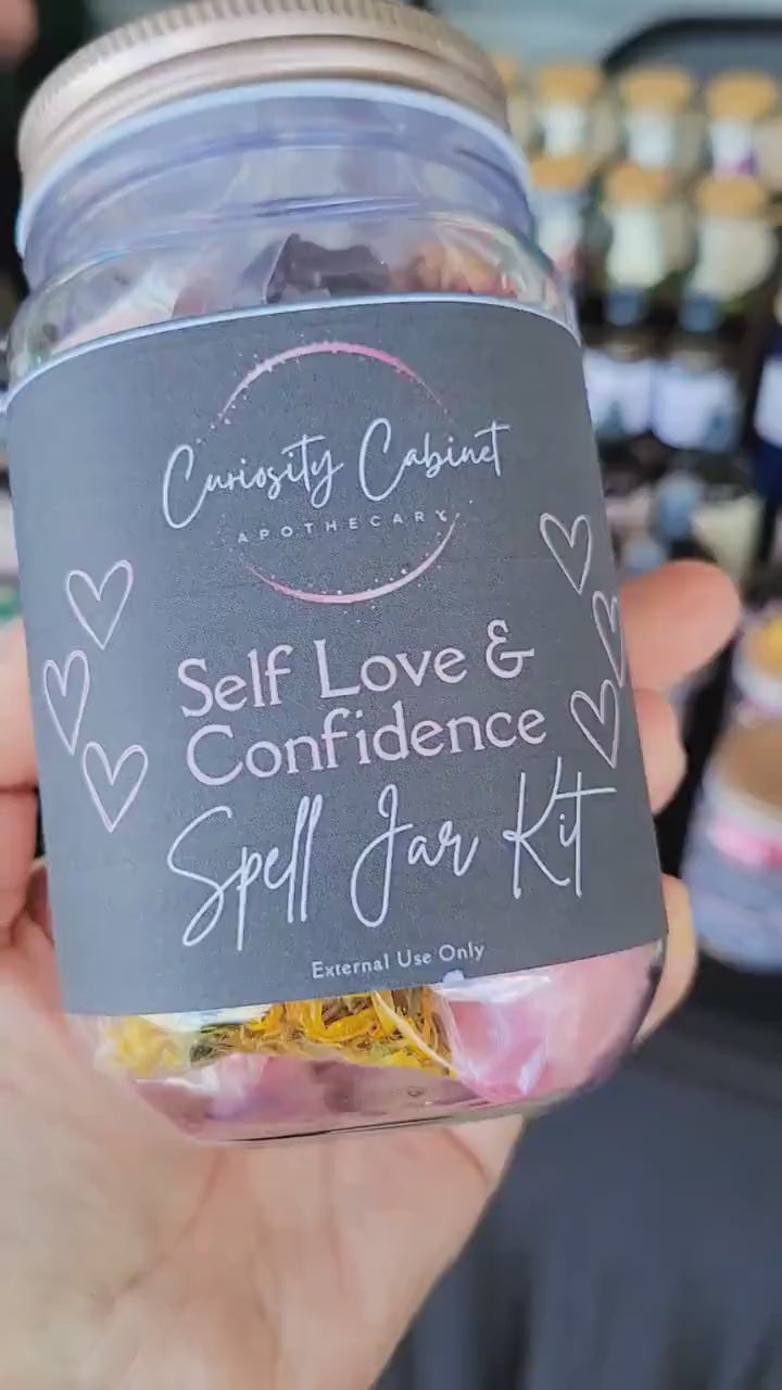 Self-Love and Confidence Spell Jar Kit - Witchcraft Talisman for Empowerment - Gift Set - Galentine Day