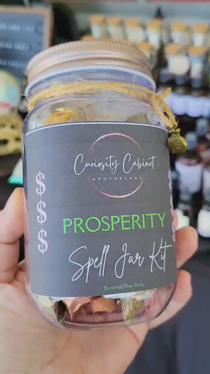 DIY Prosperity Spell Bottle Kit: Crystals, Herbs, and Instructions