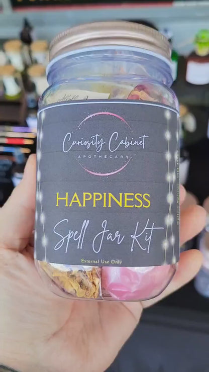 DIY Happiness Spell Jar Kit: Herbs, Crystals & Charms