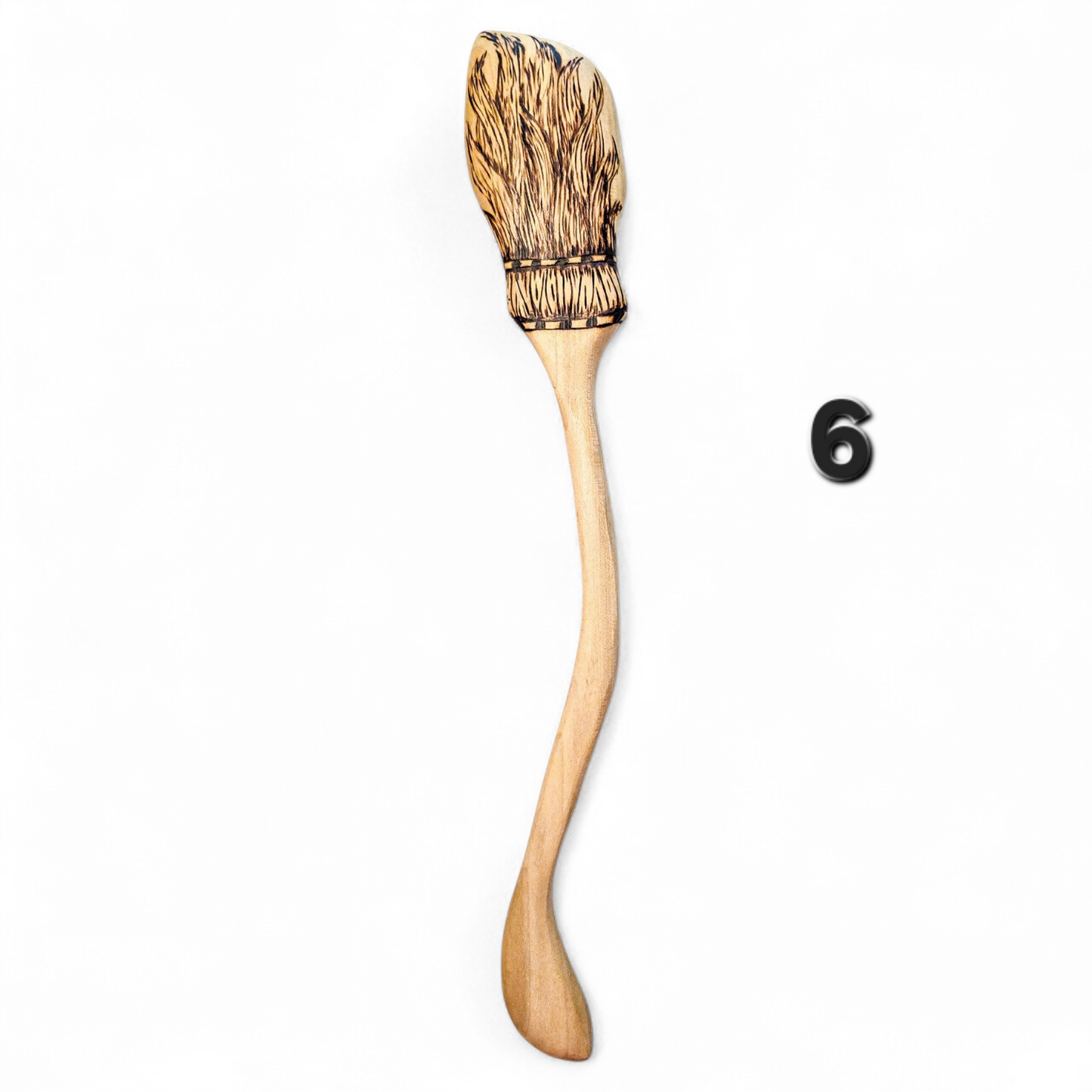Witch Broom Spoon - Hand Carved Poplar Wood For Cooking