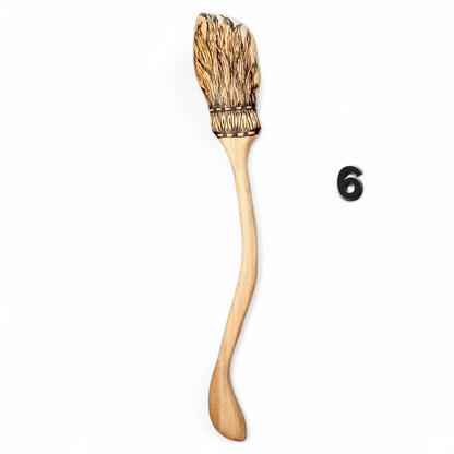 Witch Broom Spoon - Hand Carved Poplar Wood For Cooking