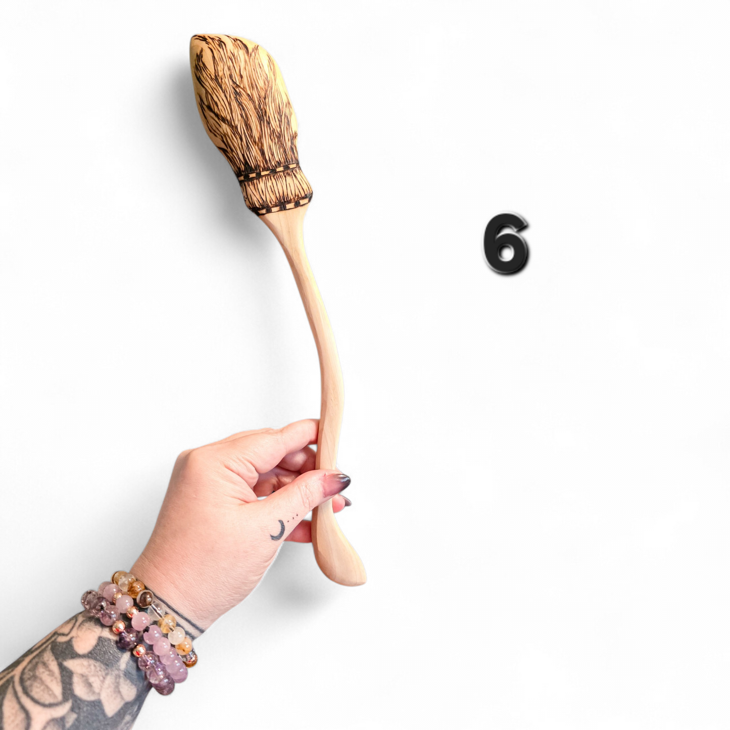 Witch Broom Spoon - Hand Carved Poplar Wood For Cooking