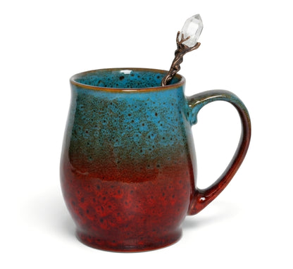 "Magic" Self-Stirring Mug PREORDER - Teal & Red - Practical Magic Prop Witchy Halloween Decor