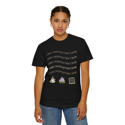 Witchy Graphic T-Shirt — 'Coffee, Tea, and Tiny Dreams' Design