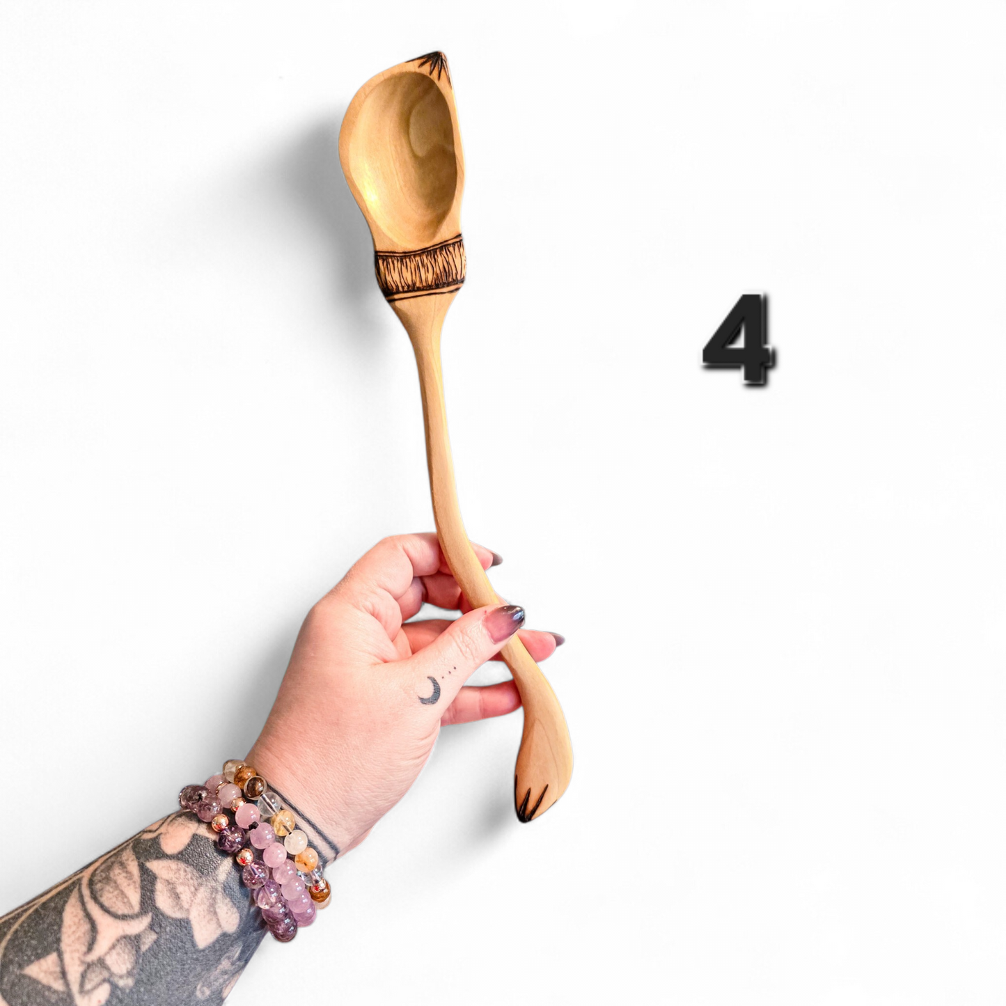 Witch Broom Spoon - Hand Carved Poplar Wood For Cooking