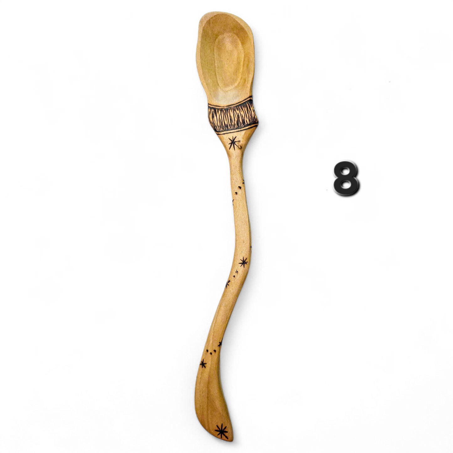 Witch Broom Spoon - Hand Carved Poplar Wood For Cooking