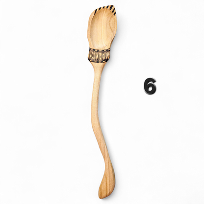 Witch Broom Spoon - Hand Carved Poplar Wood For Cooking