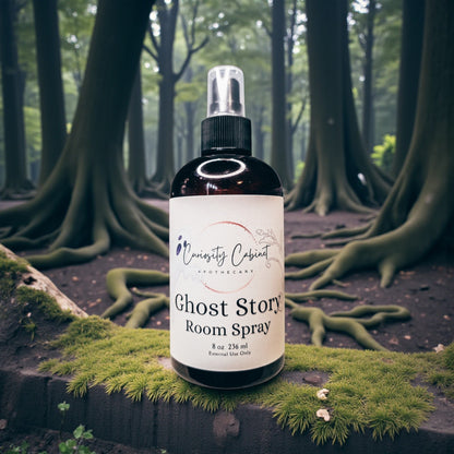 Ghost Story Room Spray All Natural, Black Tea Lilac Dragons Blood Essential Oil Mist, Witchy Dark Academia Decor Gift, 8oz