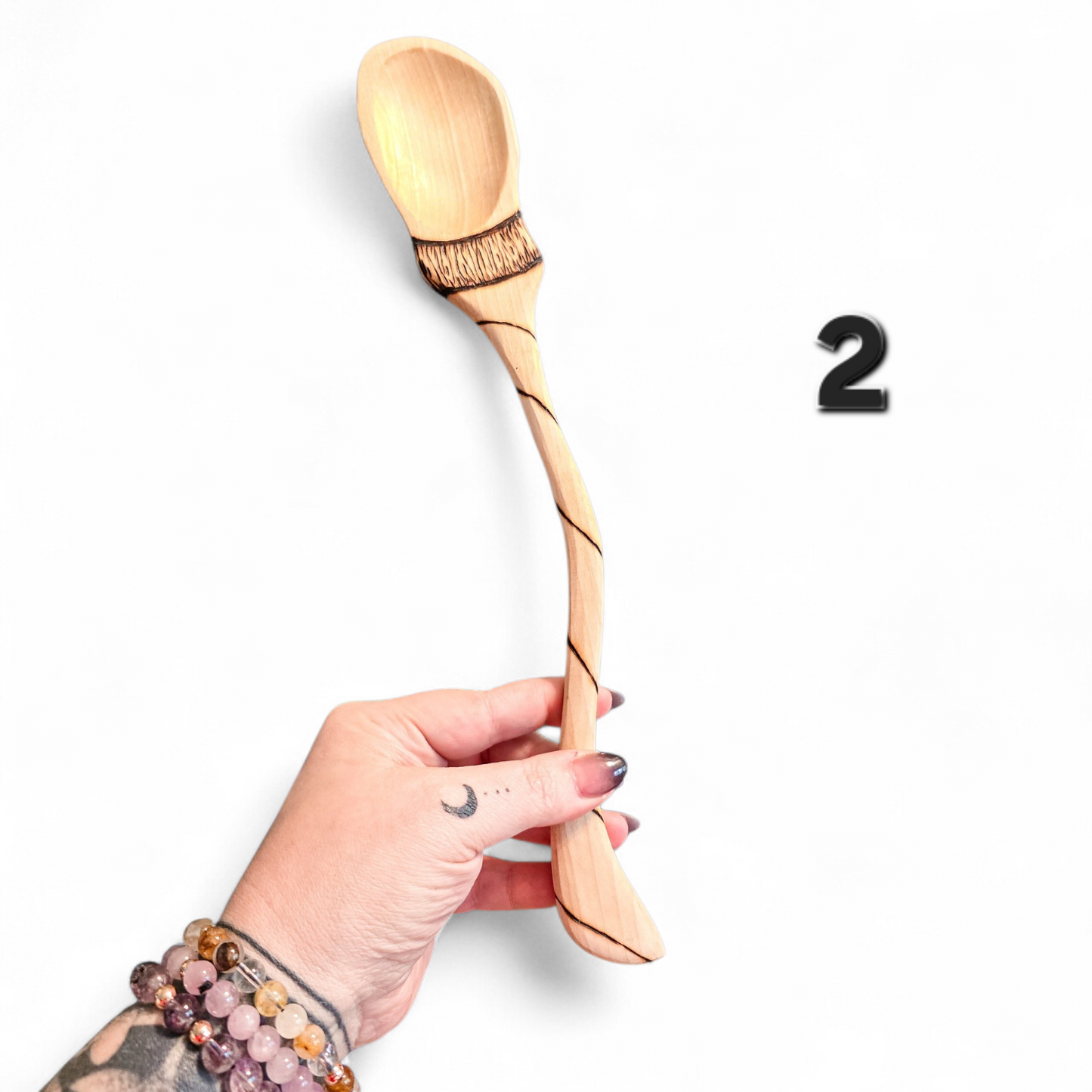 Witch Broom Spoon - Hand Carved Poplar Wood For Cooking