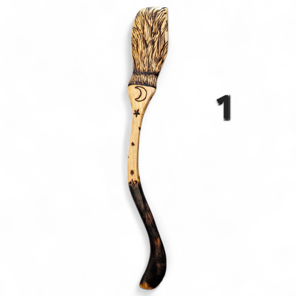 Witch Broom Spoon - Hand Carved Poplar Wood For Cooking