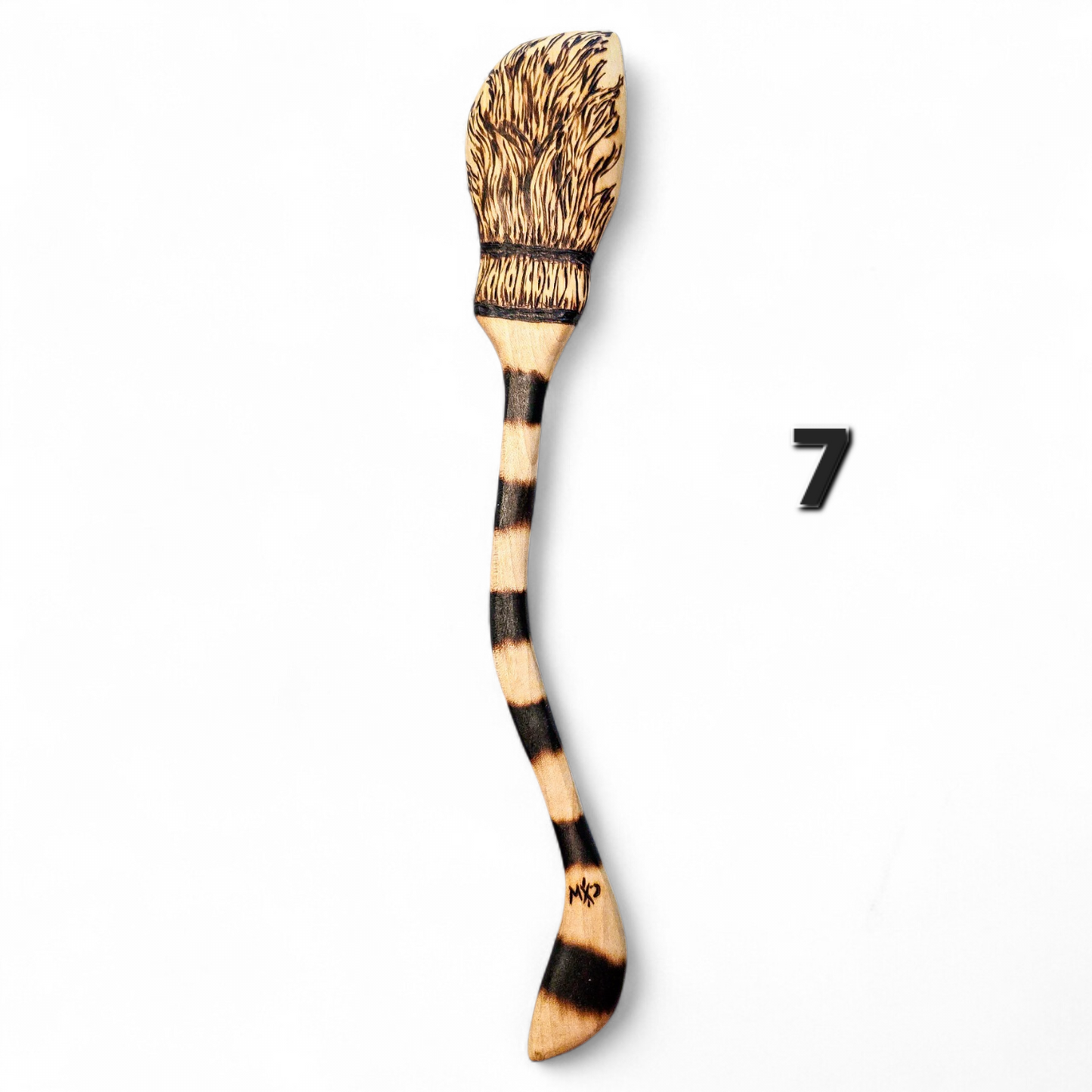 Witch Broom Spoon - Hand Carved Poplar Wood For Cooking