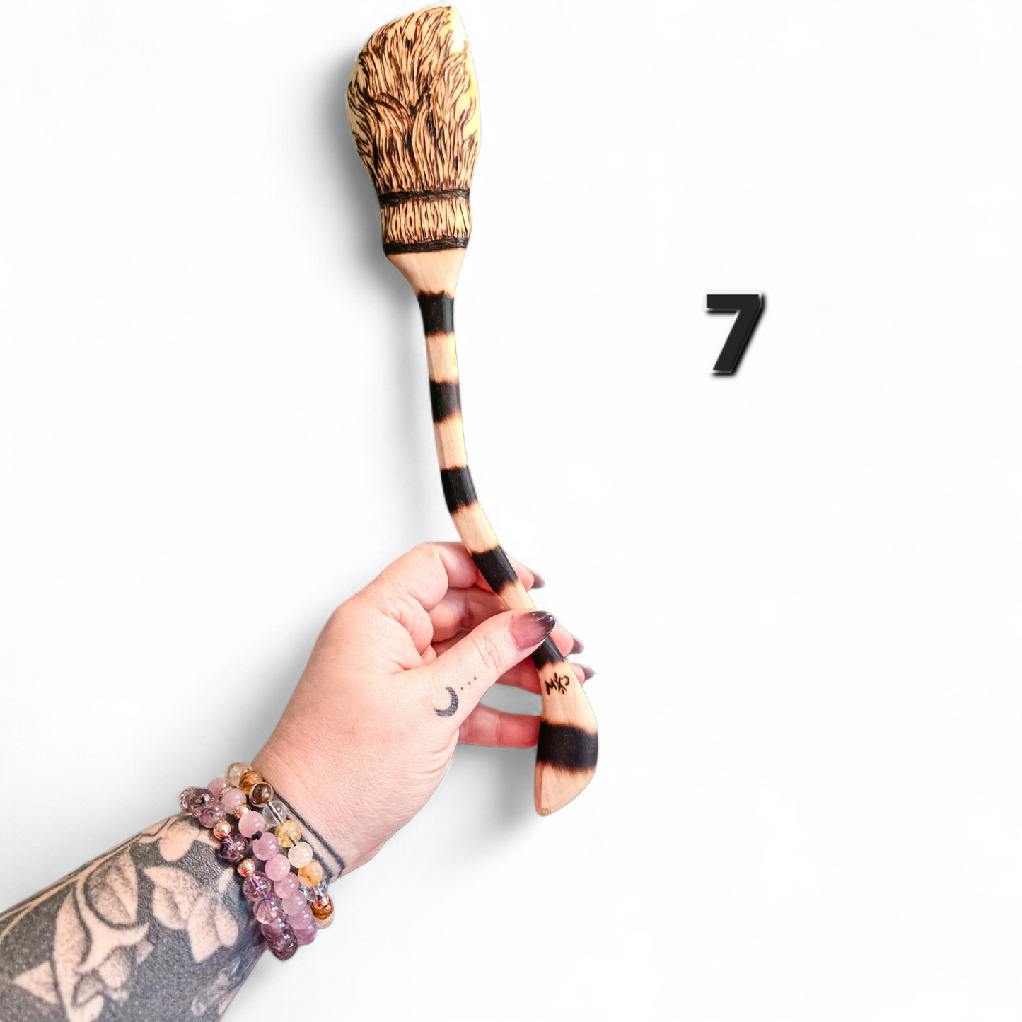 Witch Broom Spoon - Hand Carved Poplar Wood For Cooking